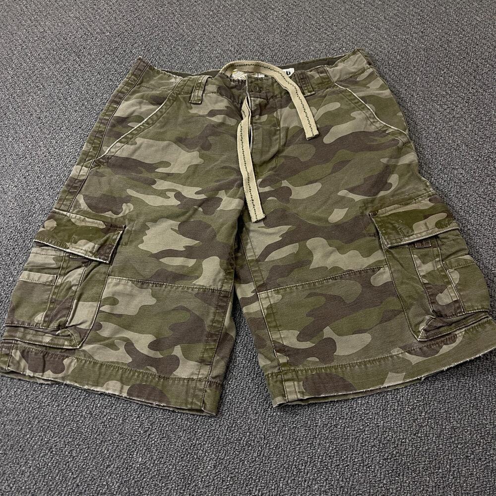 NOBO Shorts Mens Size 36 No Boundaries Y2K Cargo Camo Drawstring Camouflage